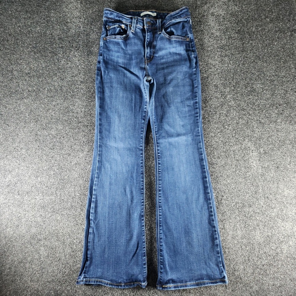 Levis 726 High Rise Flare Jeans Womens 27x30 Medium Wash Blue Denim A3410-0005
